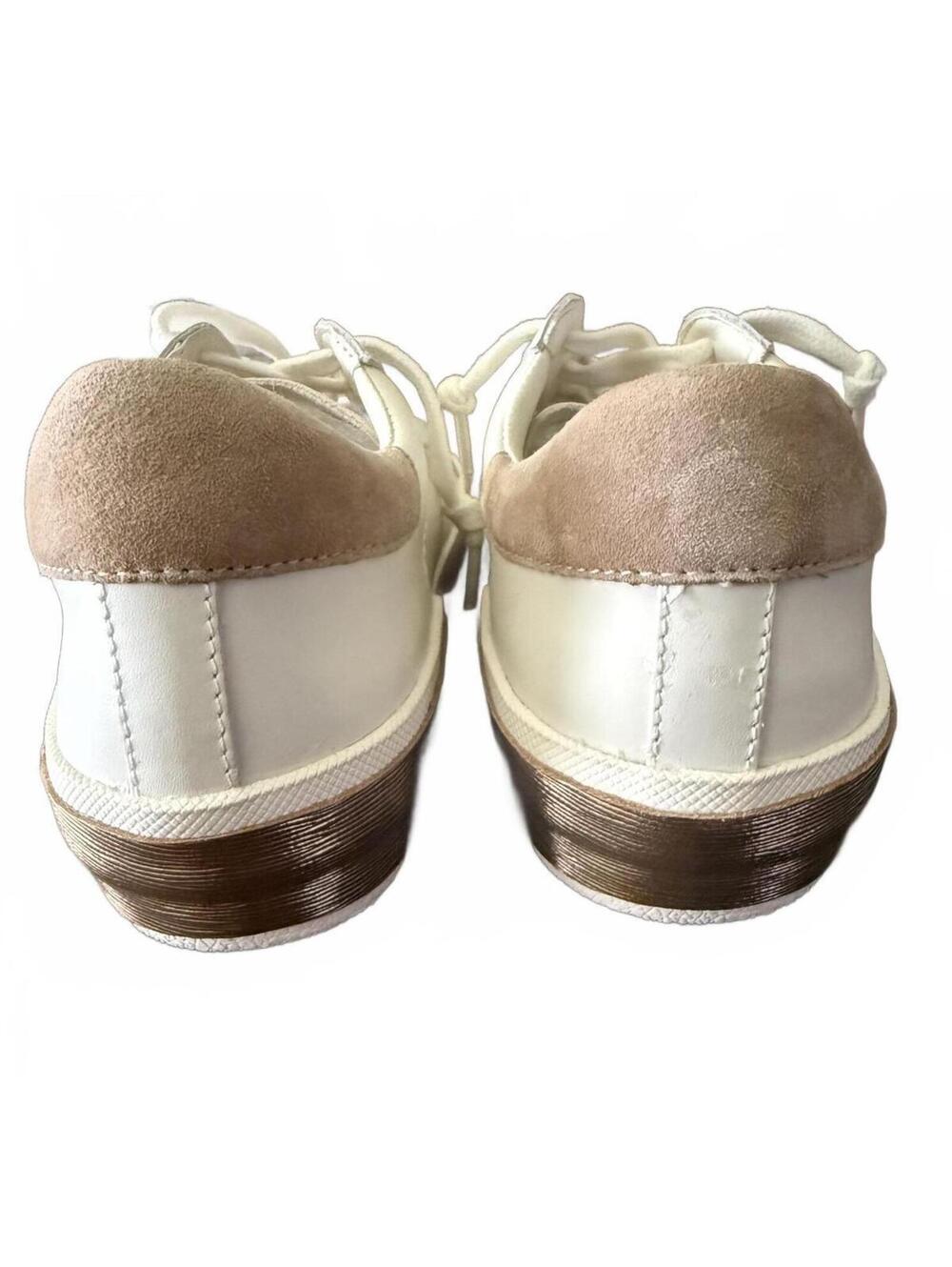NEW Dolce Vita Women's Sneakers Size 7 White Sand Gold Lace Up Athleisure Casual - Picture 8 of 9